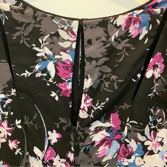 Torrid Black Floral Georgette Flutter Sleeve Mini Dress Size 10 - Picture 4 of 13